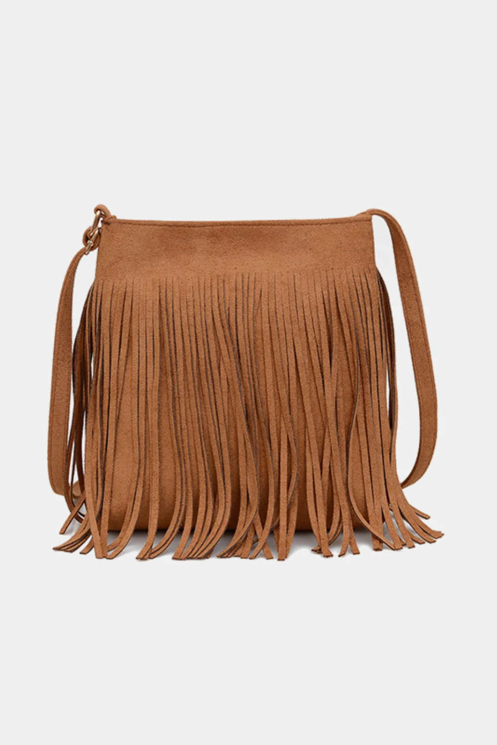 Suede Fringe Shoulder Bag - Image 4