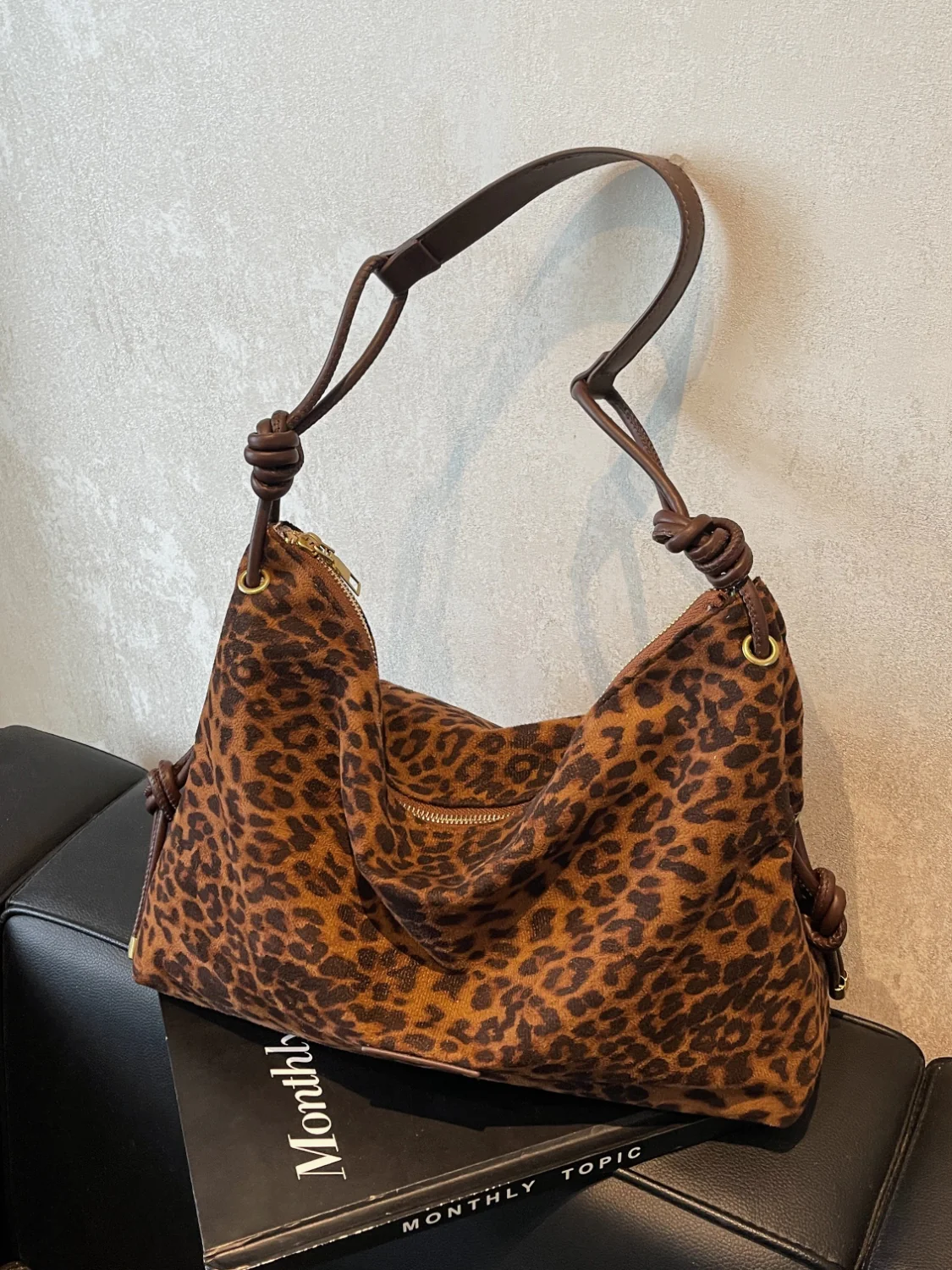 Suede Large Shoulder Bag - Image 14