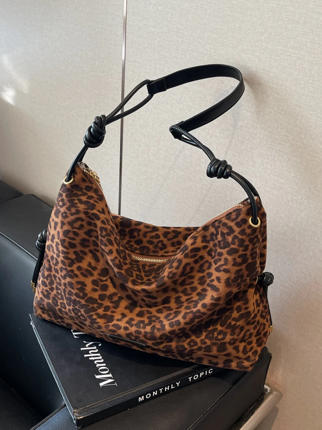 Suede Large Shoulder Bag - Image 17
