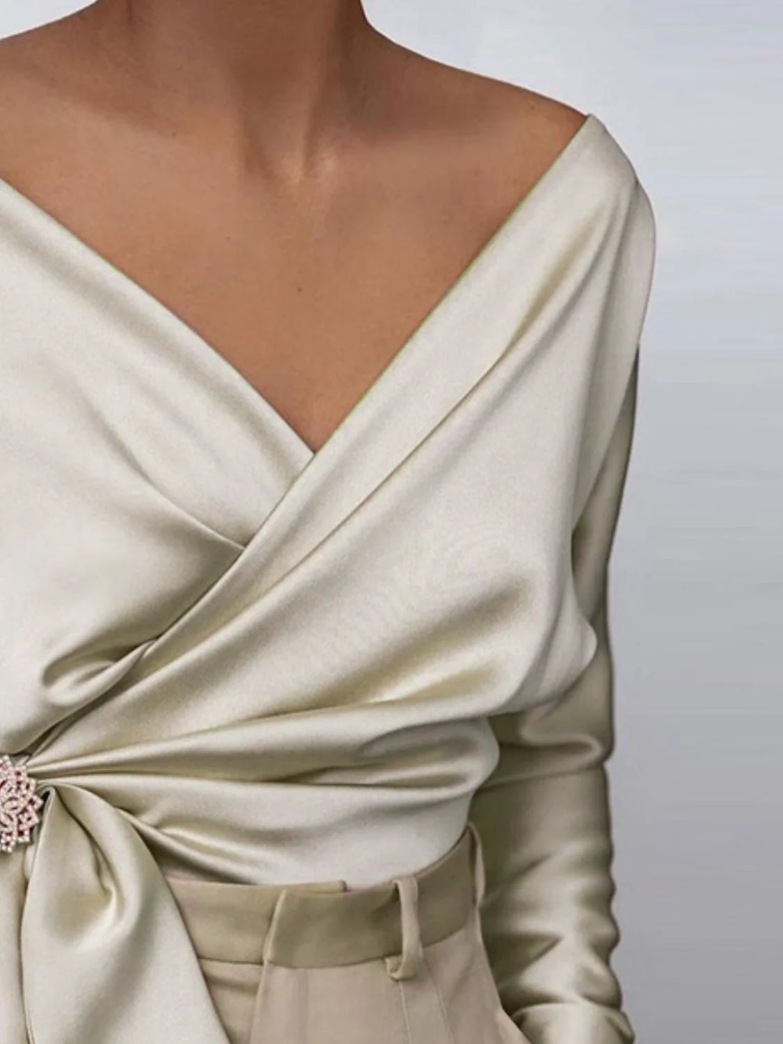 Surplice Long Sleeve Blouse - Image 11
