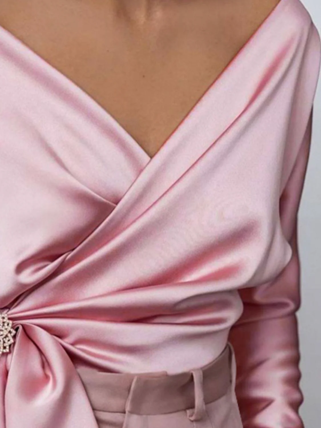 Surplice Long Sleeve Blouse - Image 2