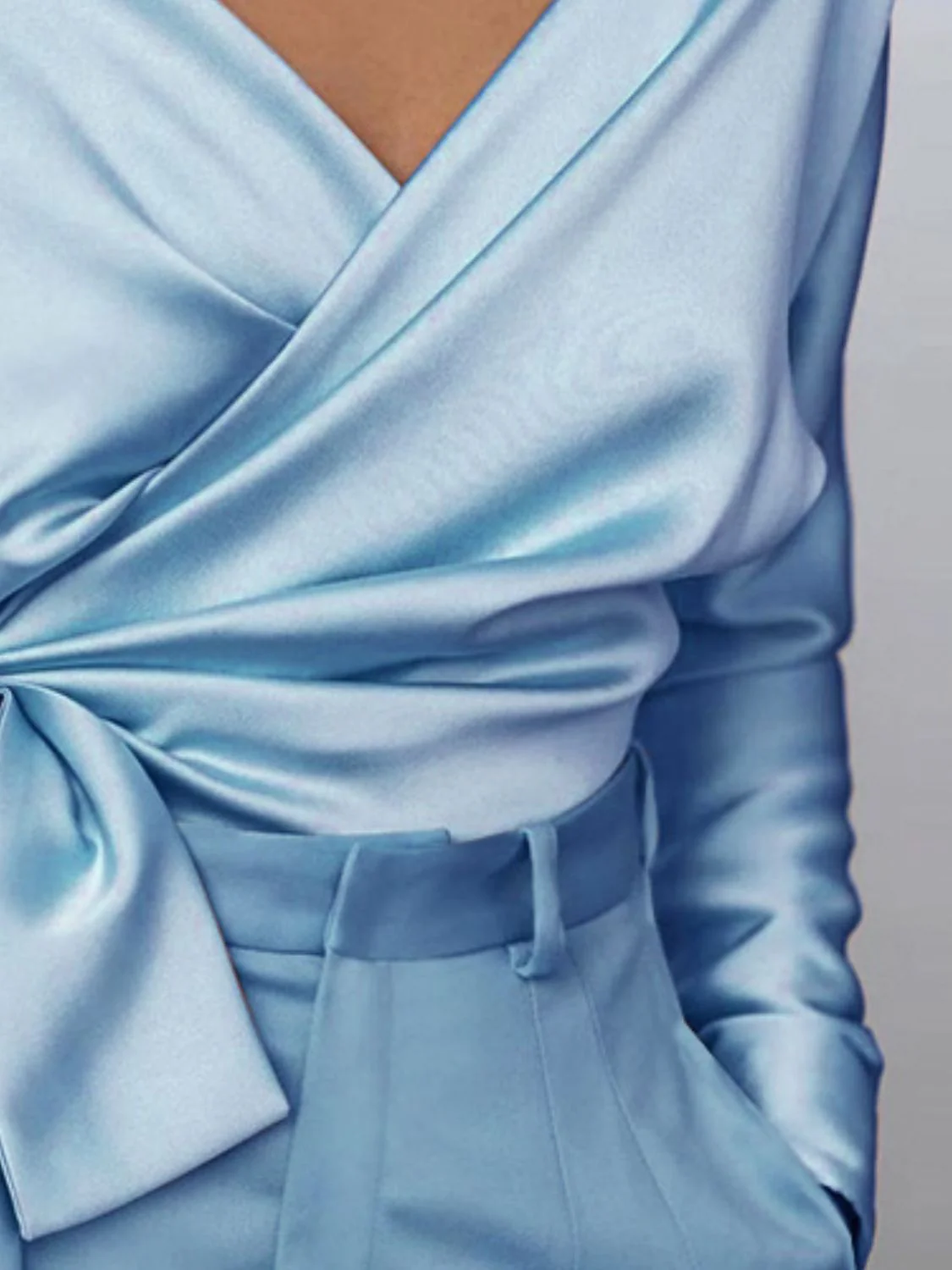 Surplice Long Sleeve Blouse - Image 7