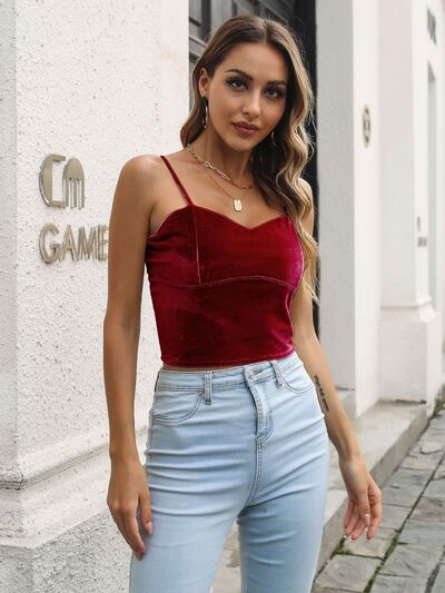 Sweetheart Neck Cropped Cami - Image 6