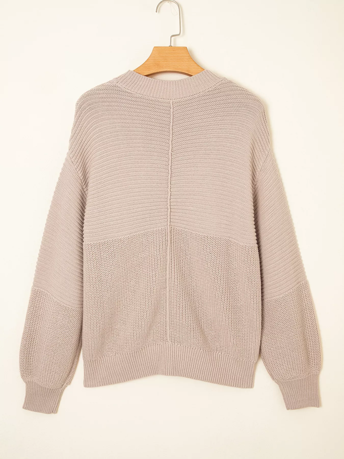 Texture Knitted Dropped Shoulder Sweater - Image 8