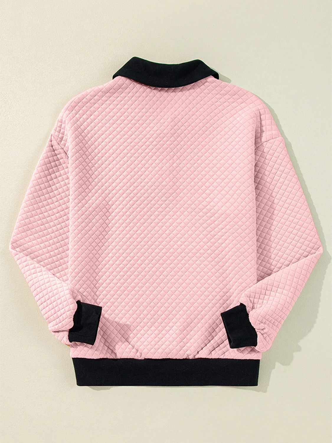 Texture Quarter Button Long Sleeve Sweatshirt - Image 10