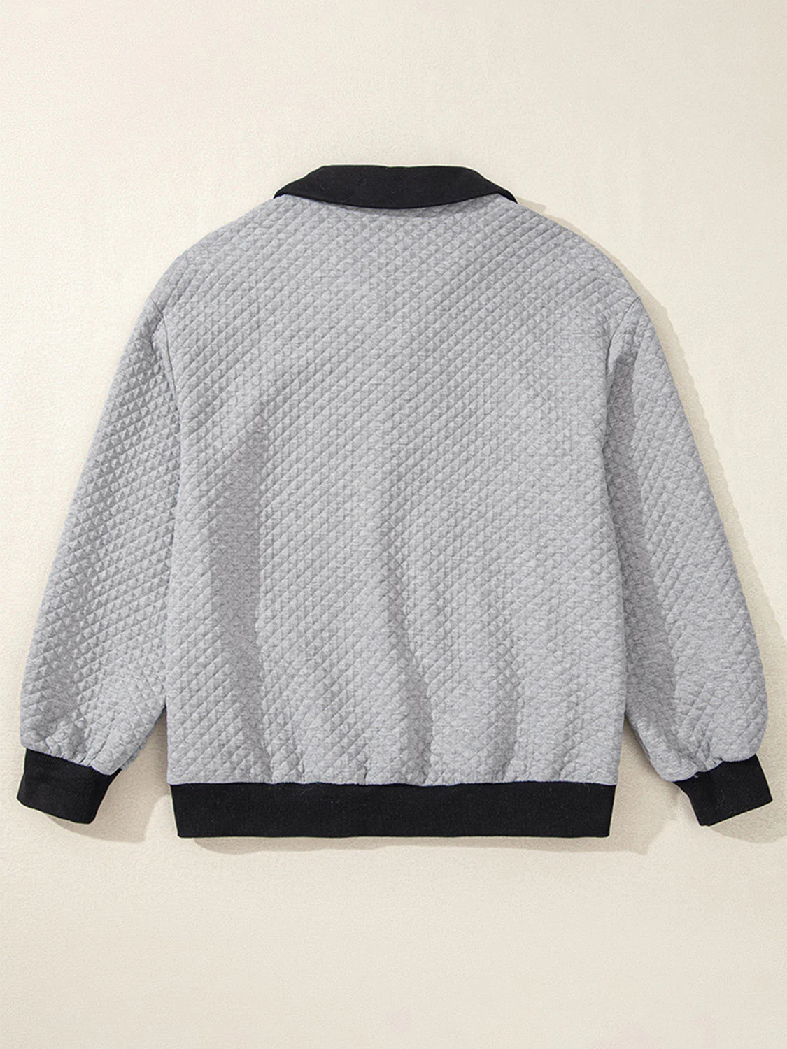 Texture Quarter Button Long Sleeve Sweatshirt - Image 5