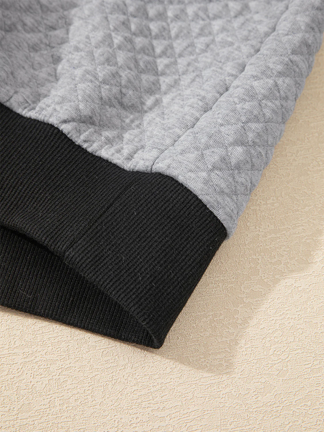 Texture Quarter Button Long Sleeve Sweatshirt - Image 6