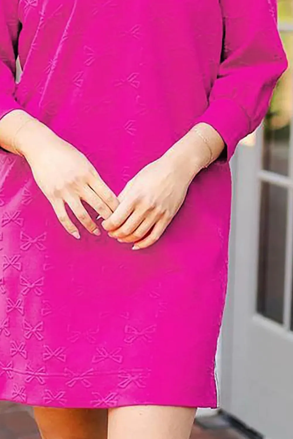 Texture Quarter Zip Long Sleeve Mini Dress - Image 12