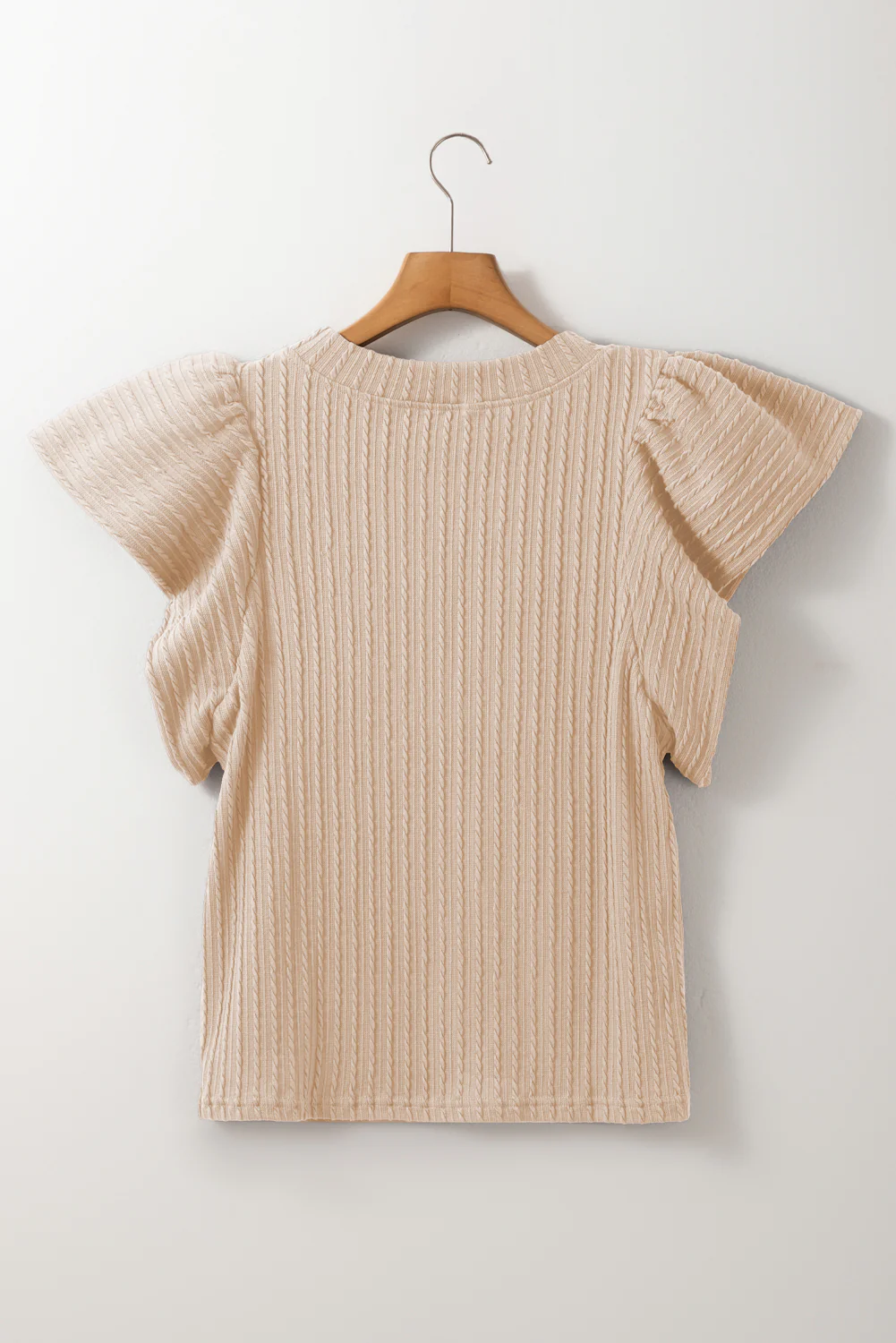 Texture Round Neck Cap Sleeve Top - Image 5