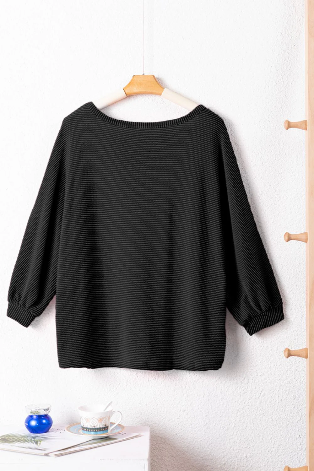 Texture V-Neck Long Sleeve Top - Image 16