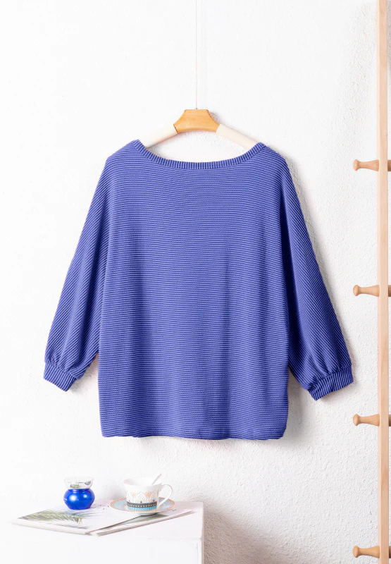 Texture V-Neck Long Sleeve Top - Image 25