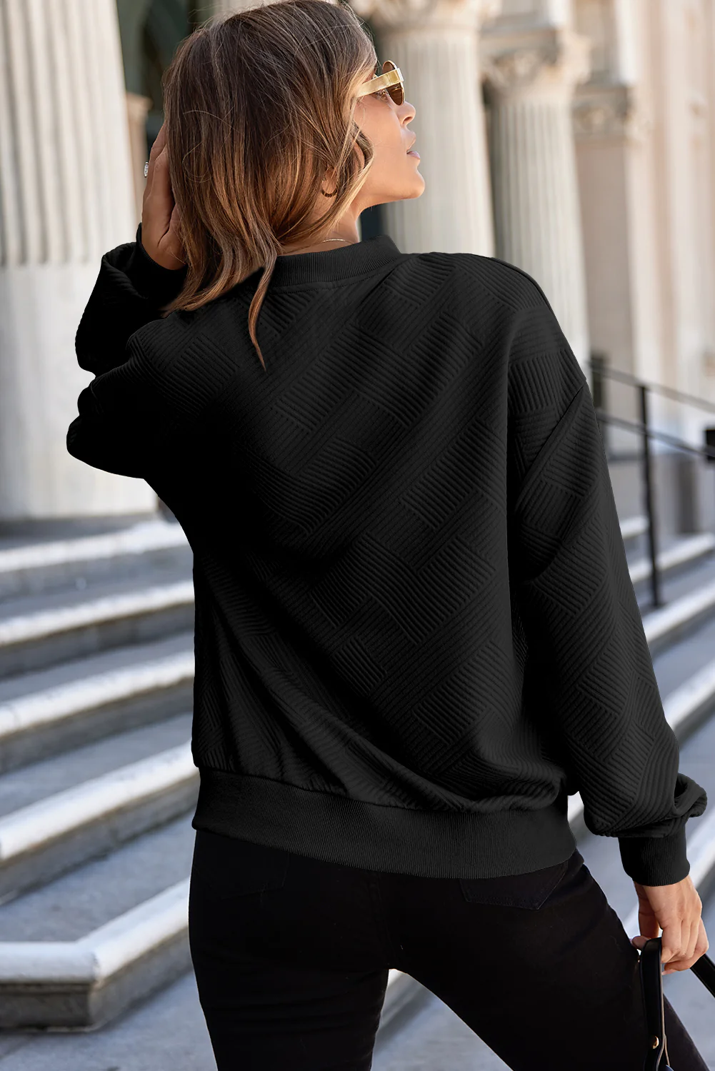 Texture Zip Up Baseball Collar Long Sleeve Jacket - Image 8