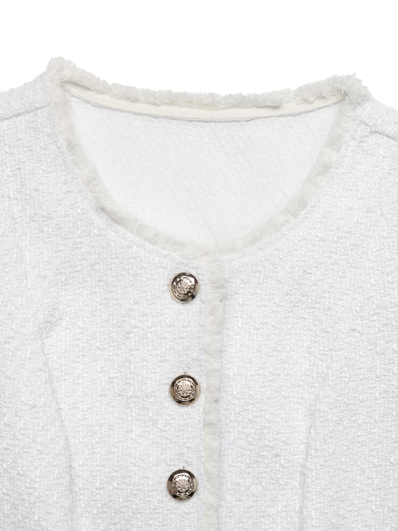 Textured Button-Front Vest with Raw Edge - Image 6