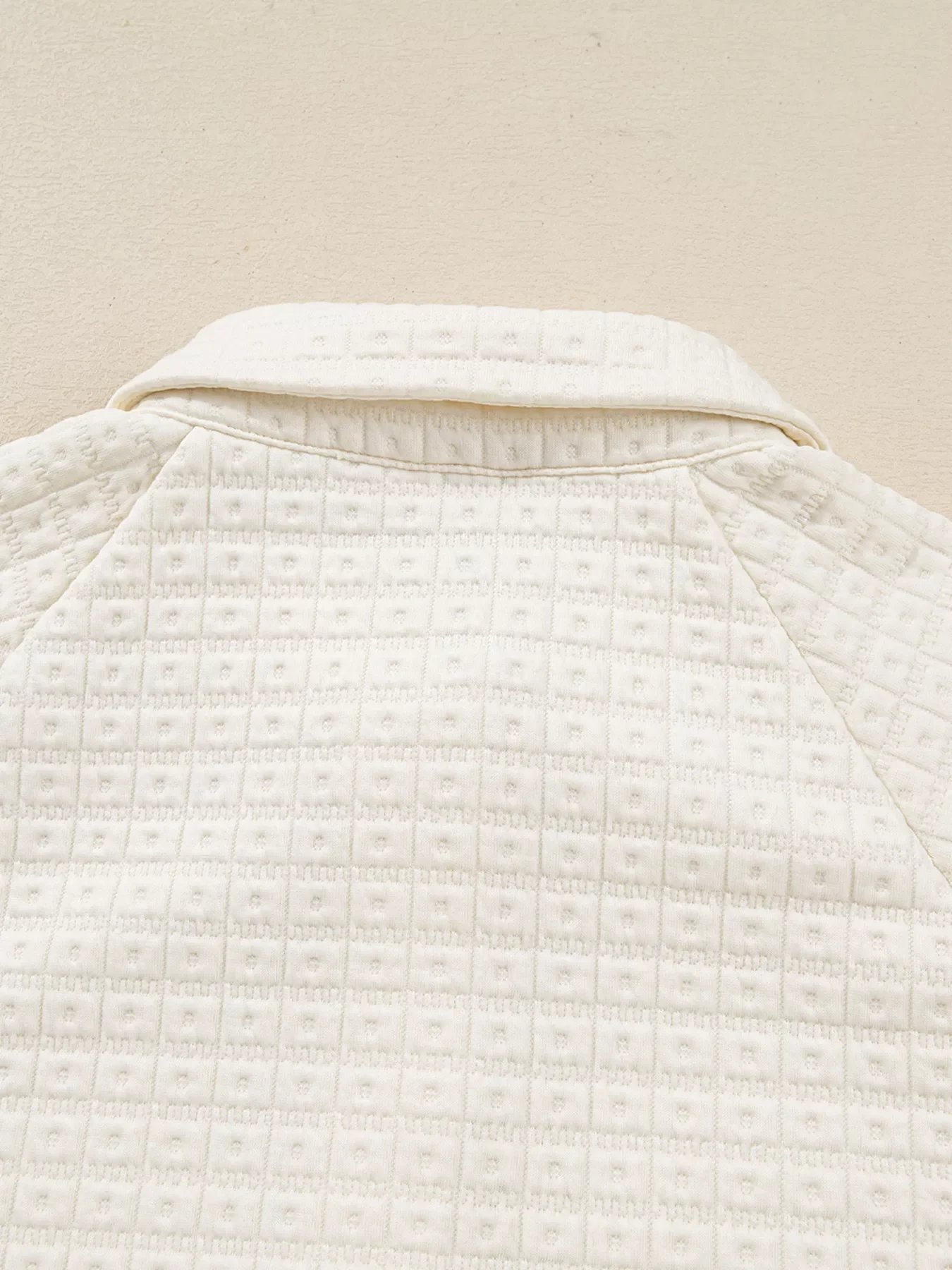 Textured Half Button Collared Sweatshirt - Image 6