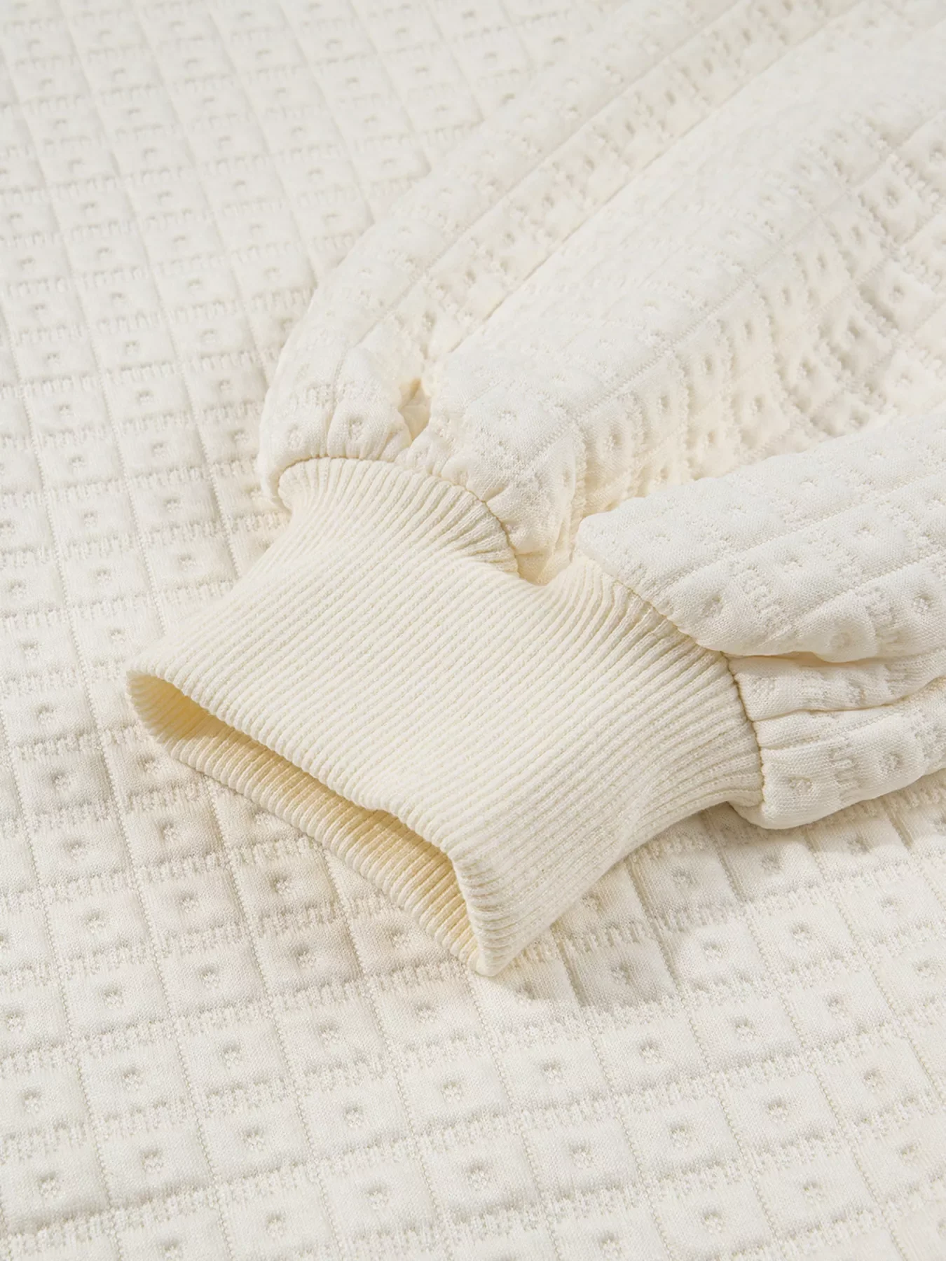 Textured Half Button Collared Sweatshirt - Image 8