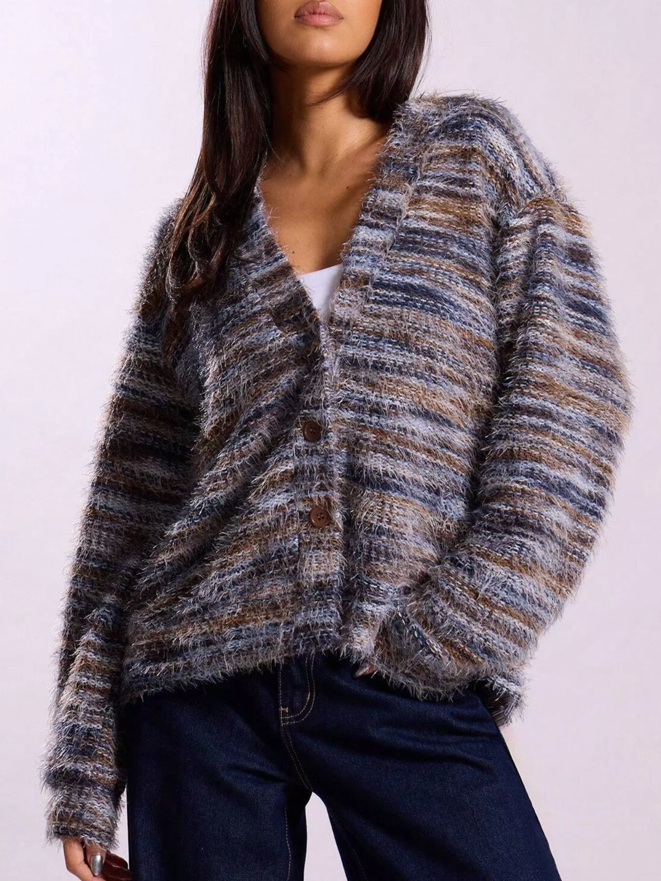 Textured Knit Button-Down Cardigan - Image 10