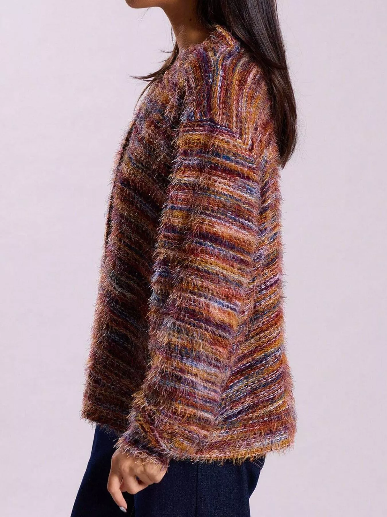 Textured Knit Button-Down Cardigan - Image 2