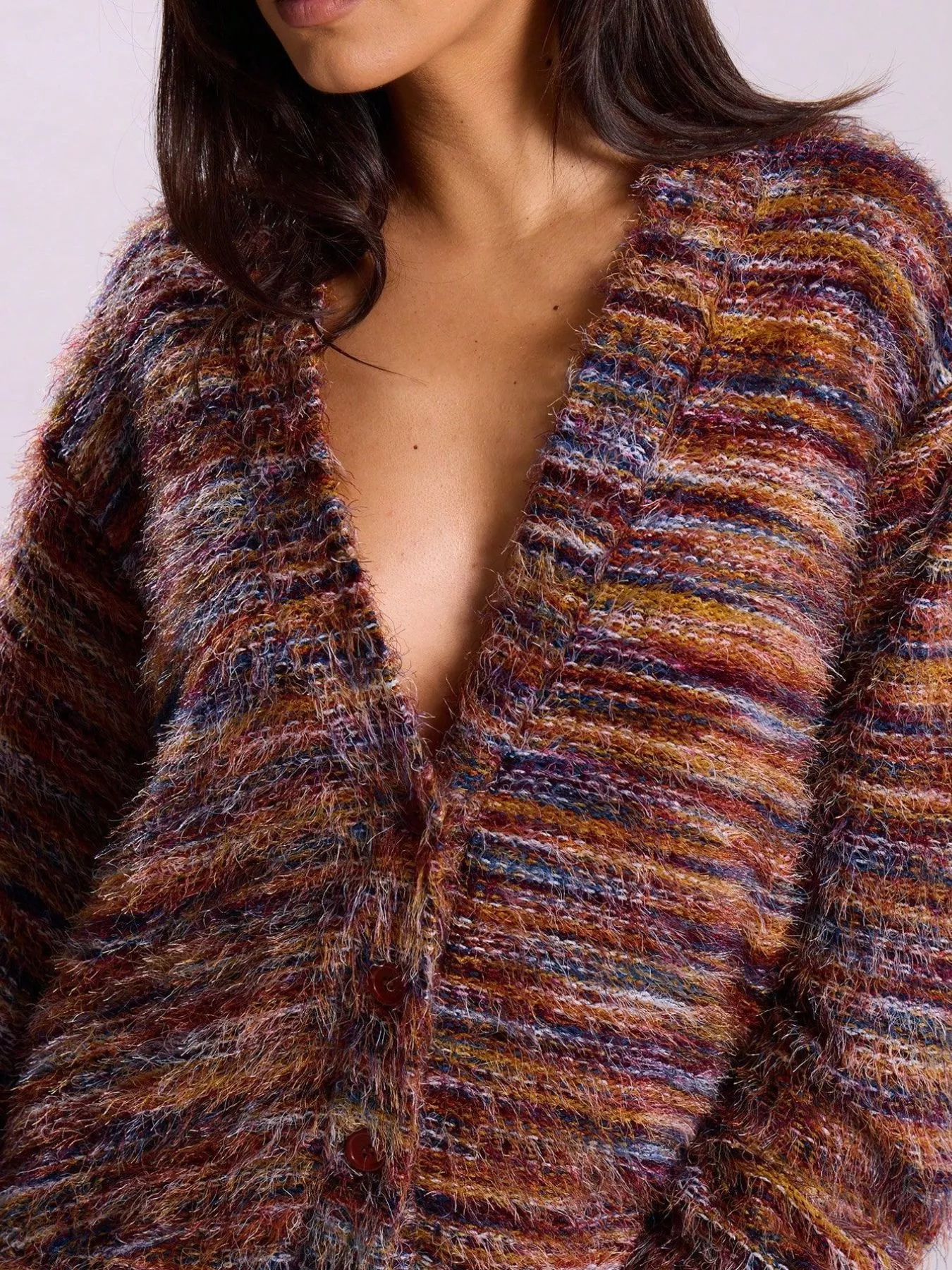 Textured Knit Button-Down Cardigan - Image 3