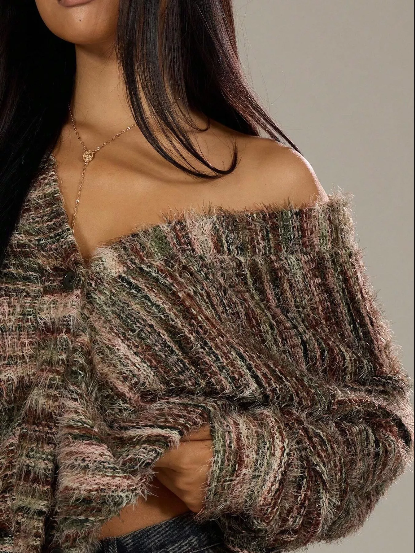 Textured Knit Button-Down Cardigan - Image 7