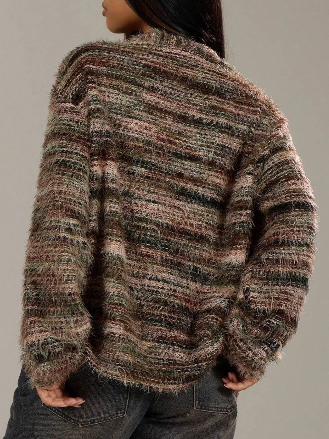 Textured Knit Button-Down Cardigan - Image 9