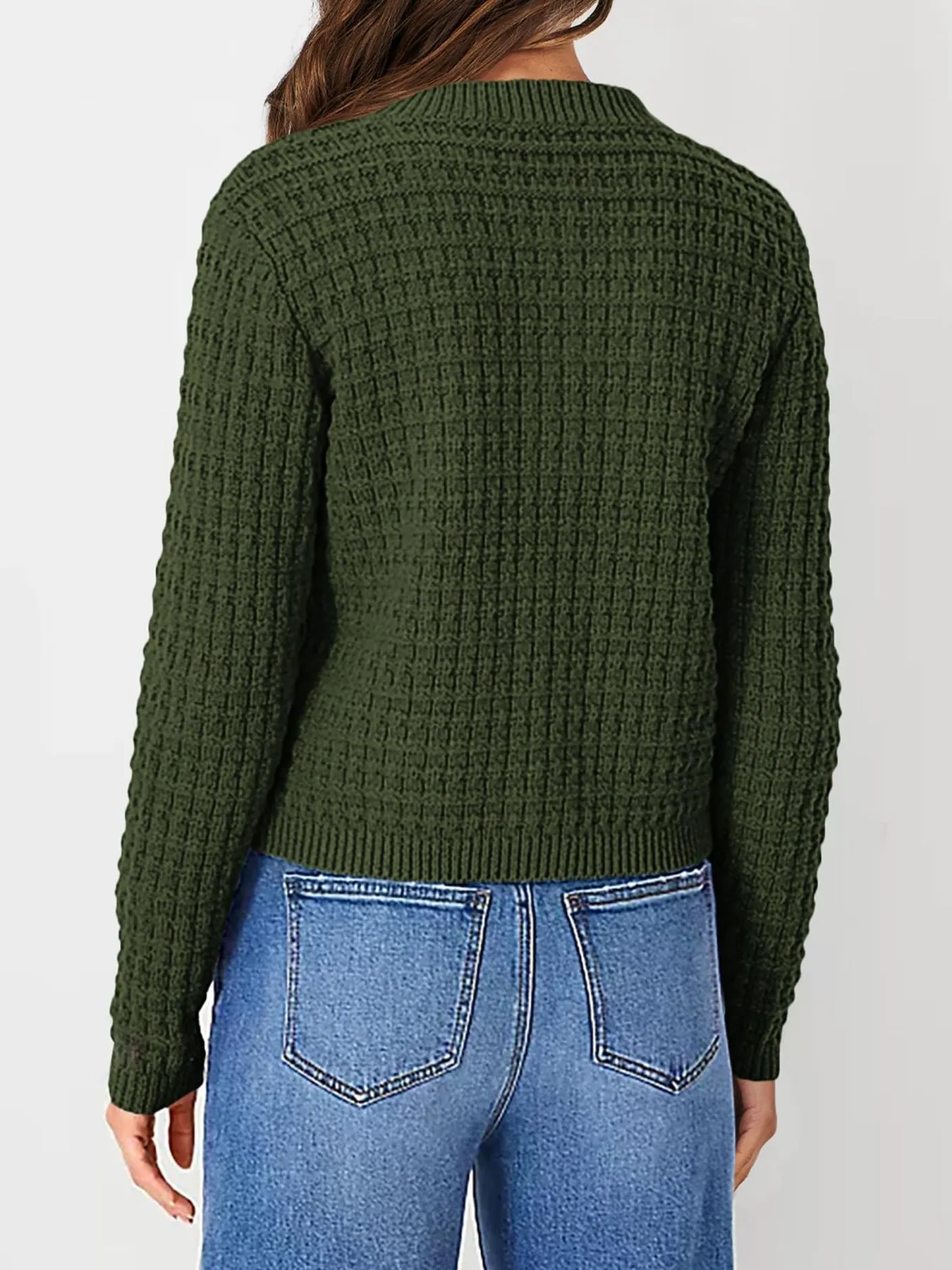 Textured Knit Button-Front Cardigan - Image 12