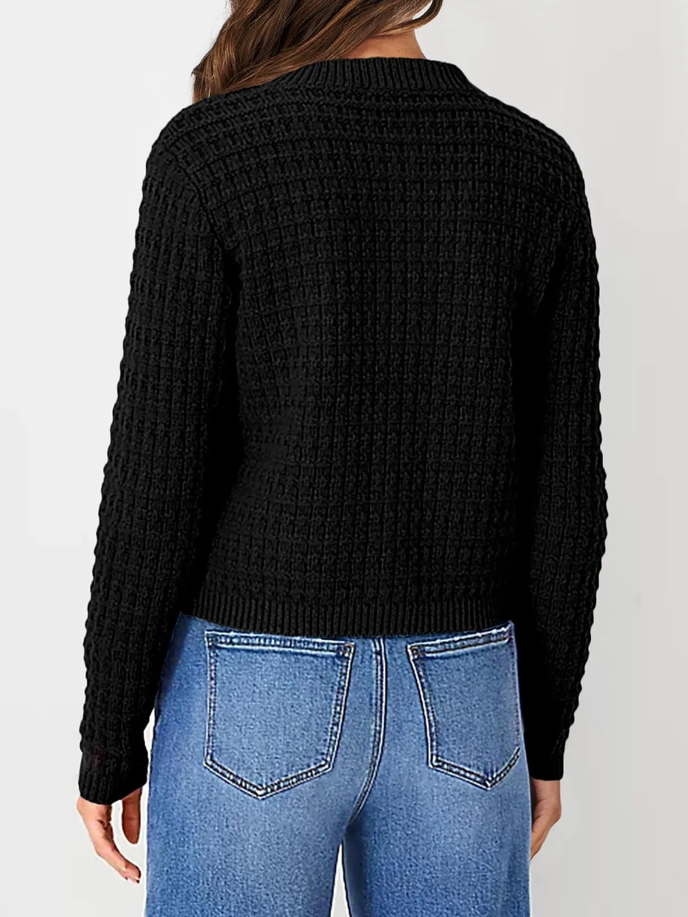 Textured Knit Button-Front Cardigan - Image 16