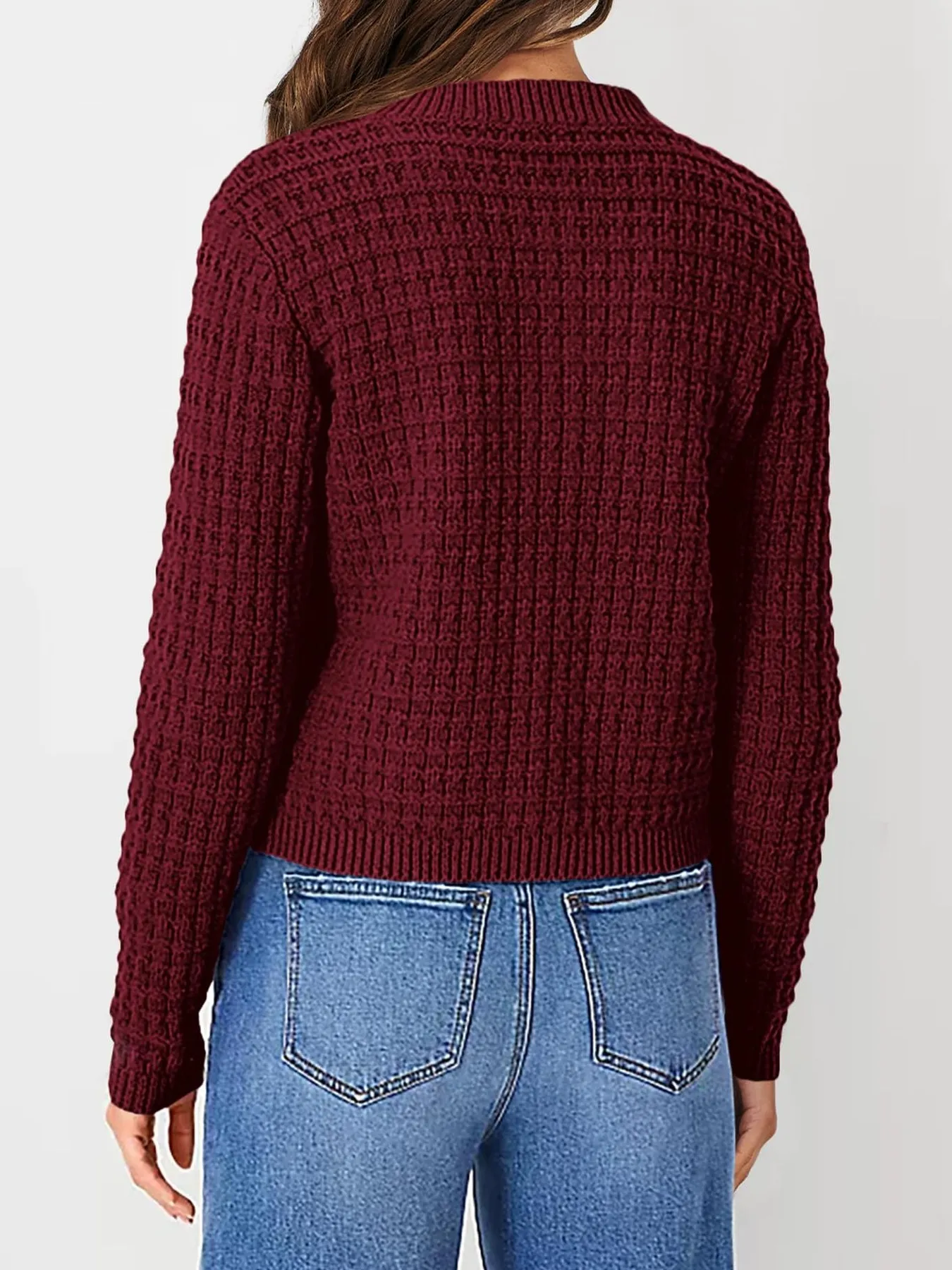 Textured Knit Button-Front Cardigan - Image 20