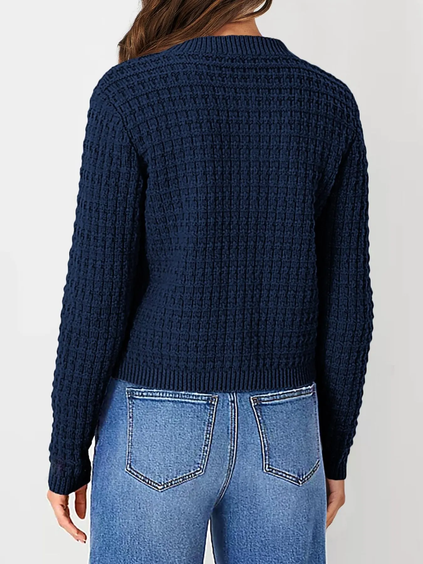 Textured Knit Button-Front Cardigan - Image 25