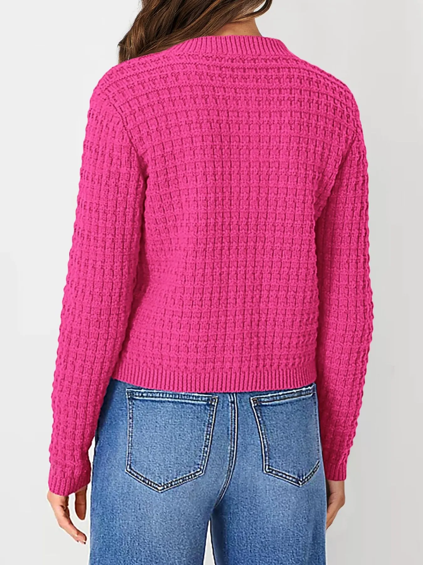 Textured Knit Button-Front Cardigan - Image 29