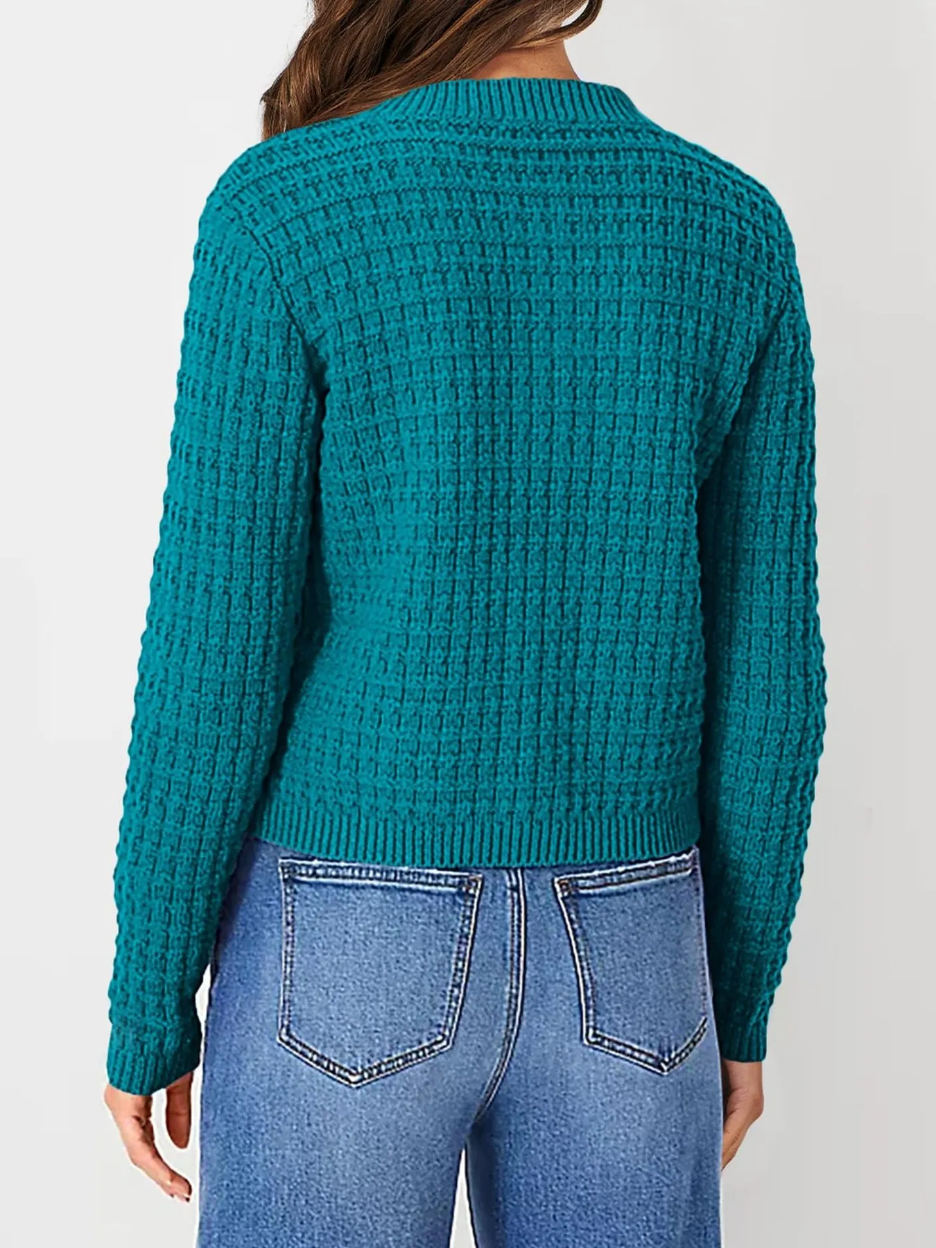 Textured Knit Button-Front Cardigan - Image 4