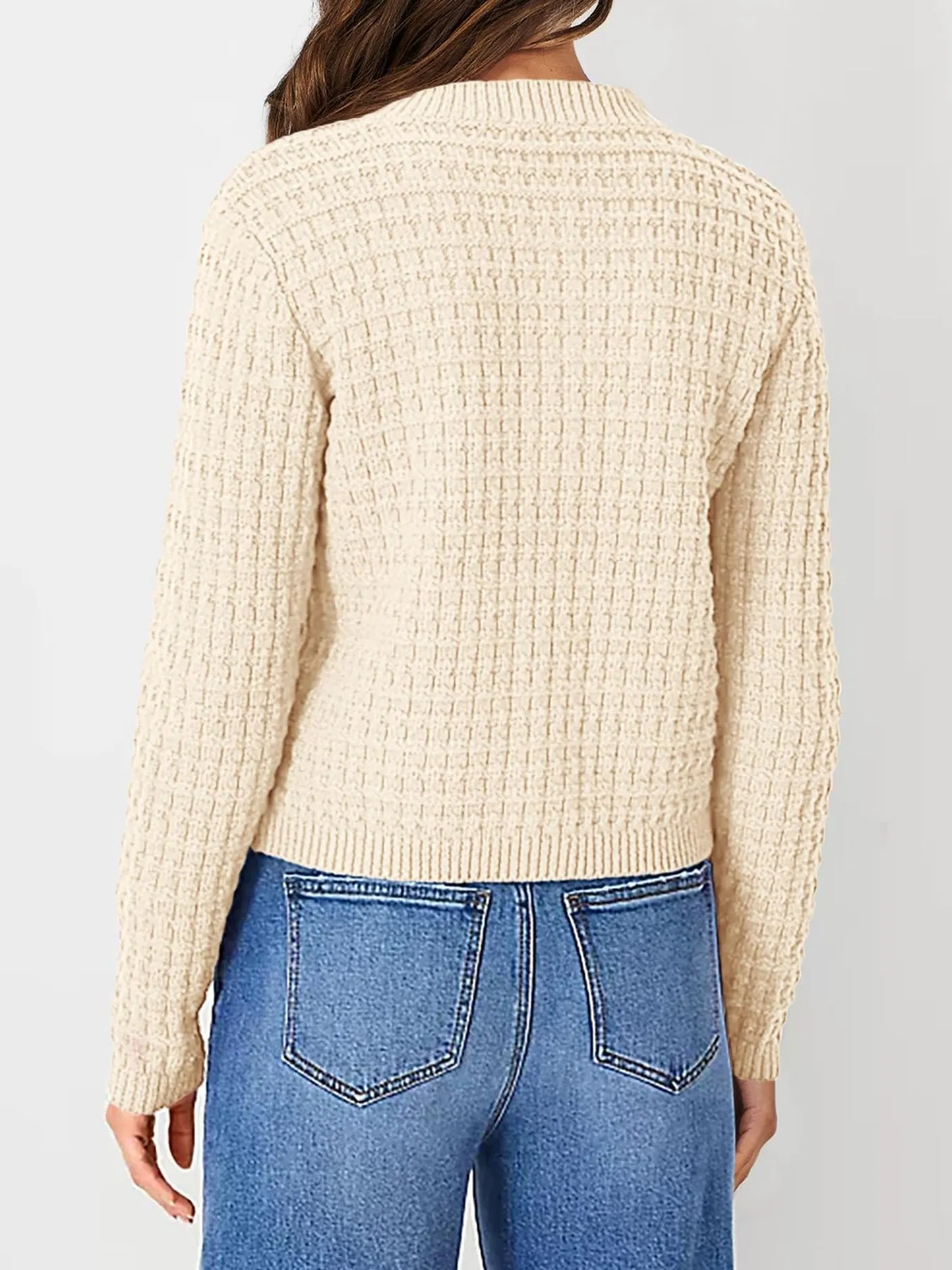Textured Knit Button-Front Cardigan - Image 8