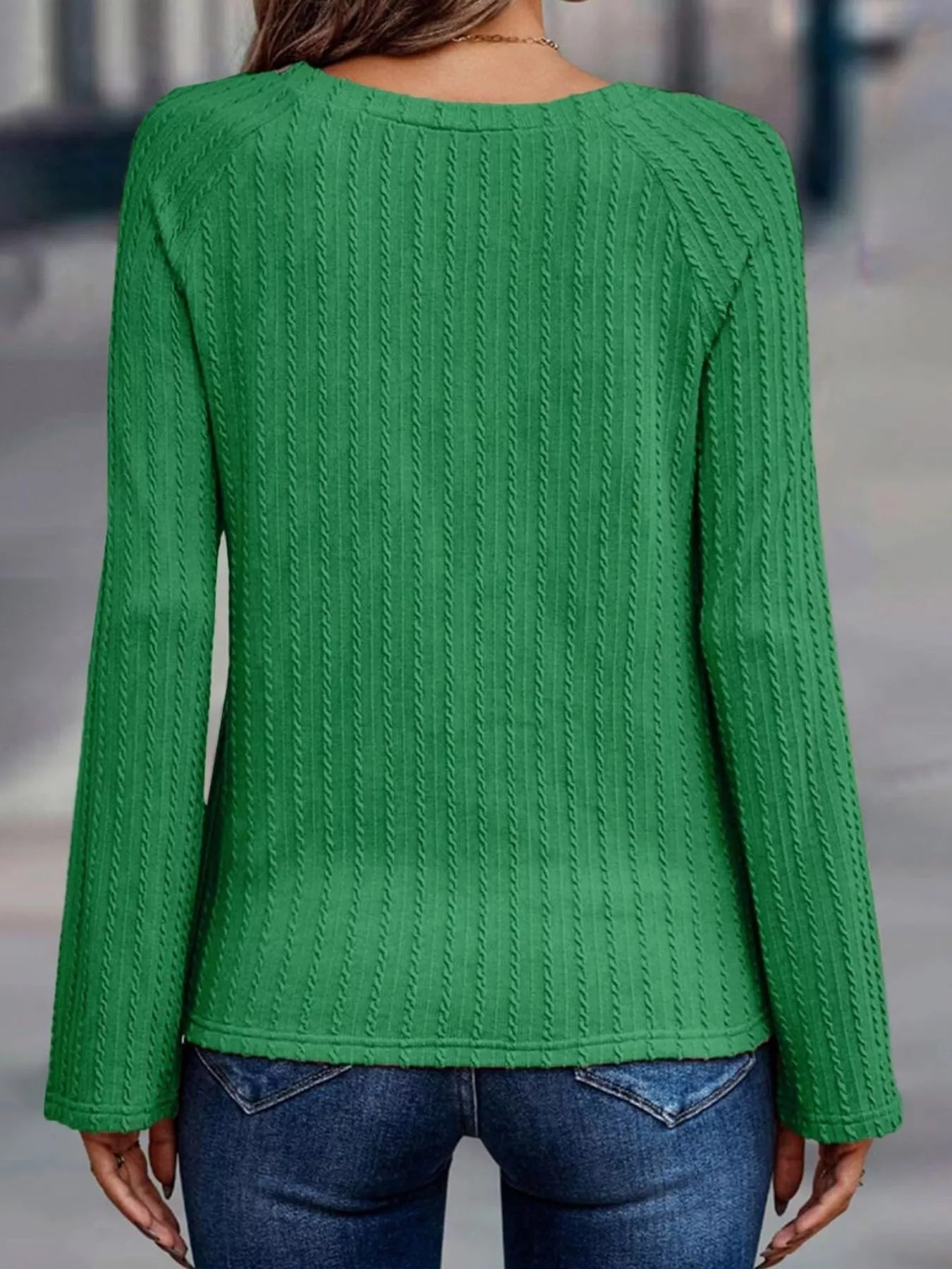 Textured Knit Long Sleeve T-Shirt - Image 25