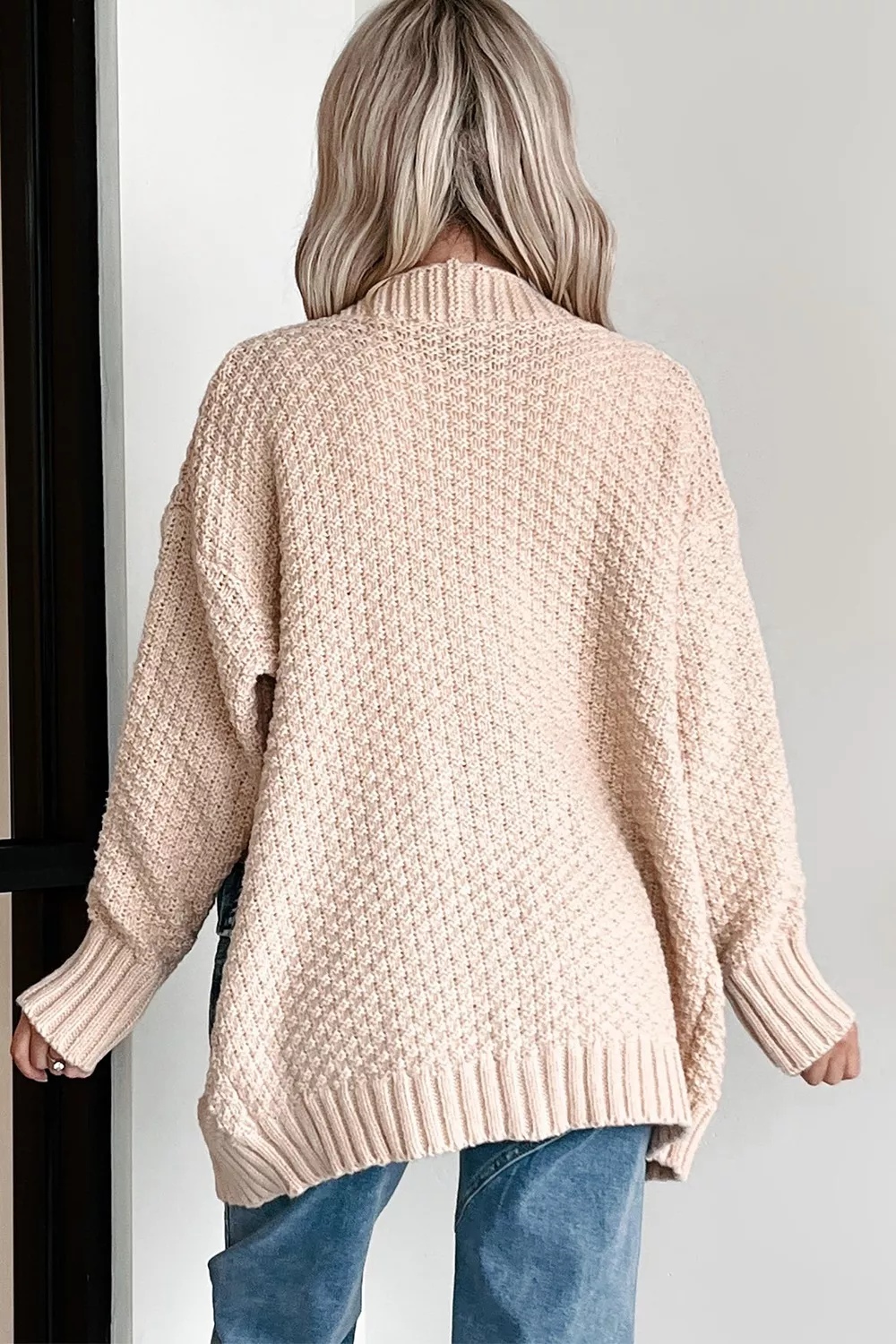 Textured Knit Open-Front Cardigan - Image 2