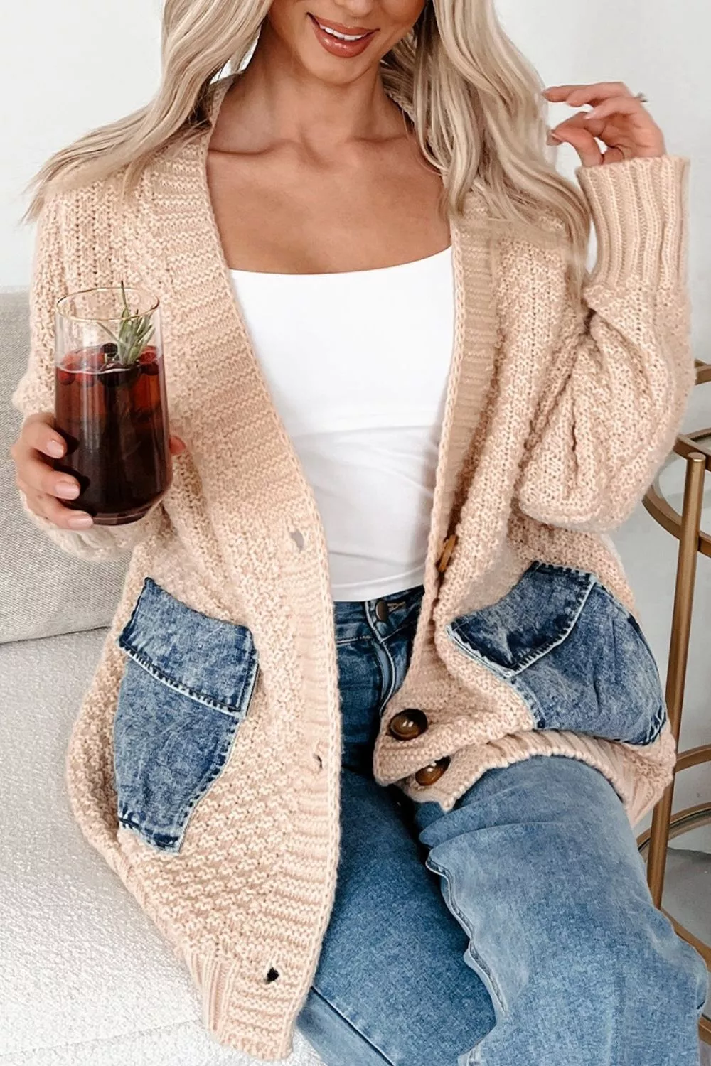 Textured Knit Open-Front Cardigan - Image 5
