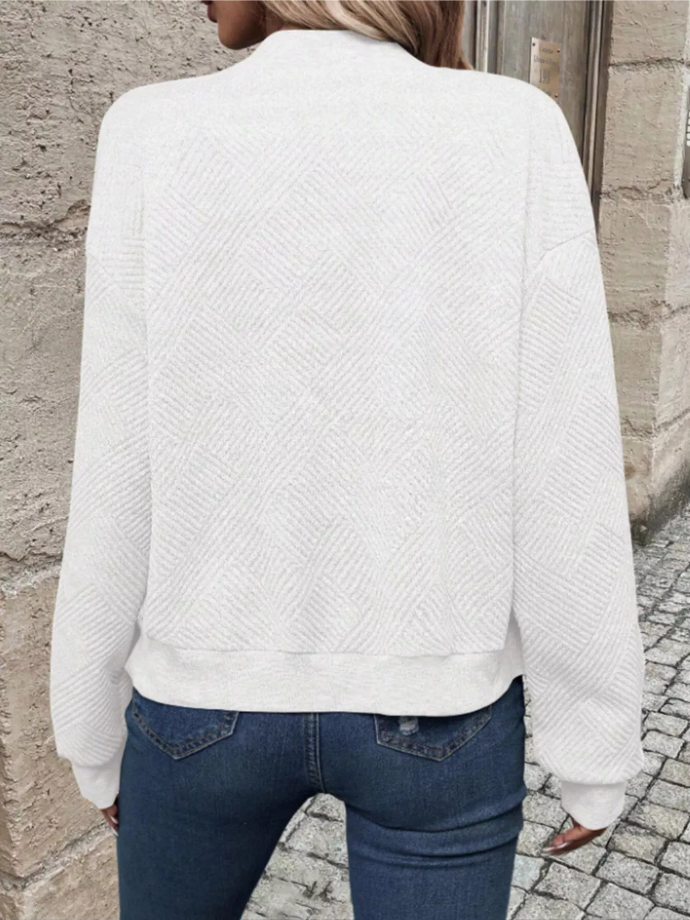 Textured Knit Zip-Up Bomber Jacket - Image 28