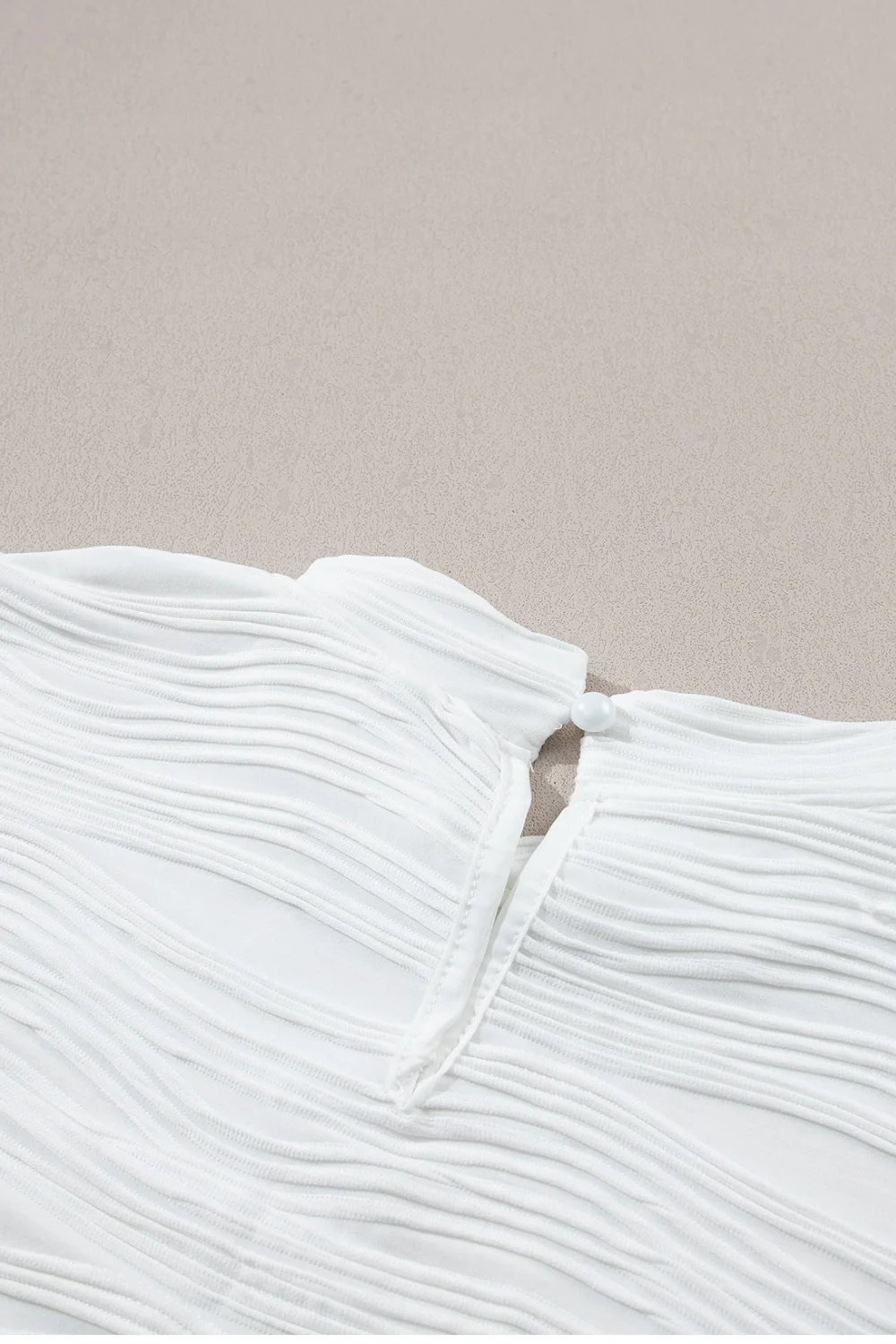Textured Mock Neck Cap Sleeve Top - Image 9