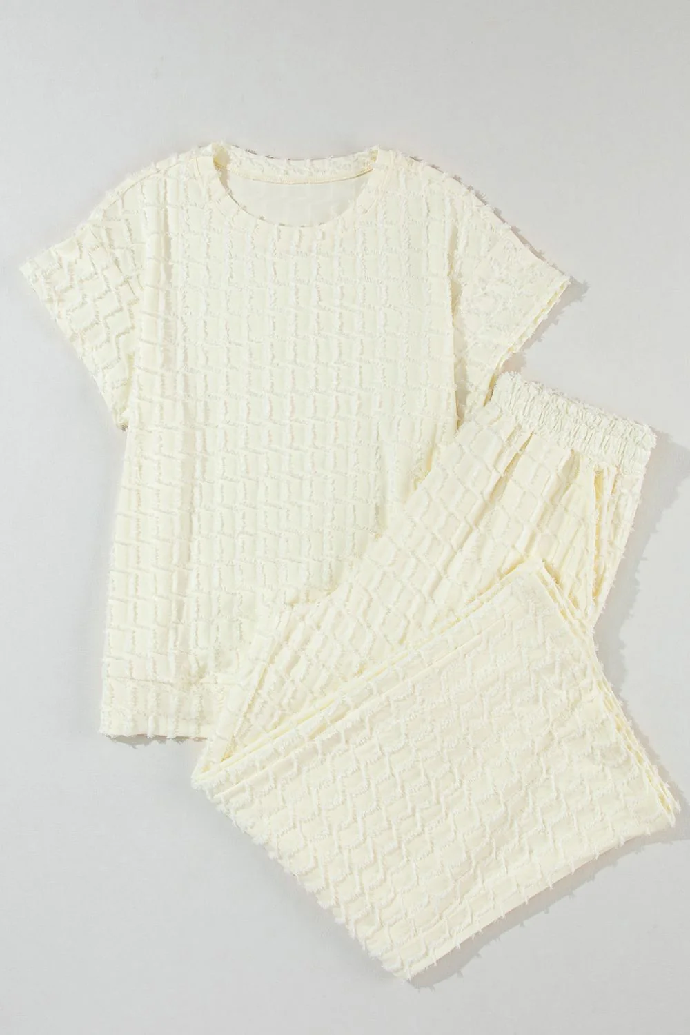 Textured Round Neck Top and Pants Set - Image 6