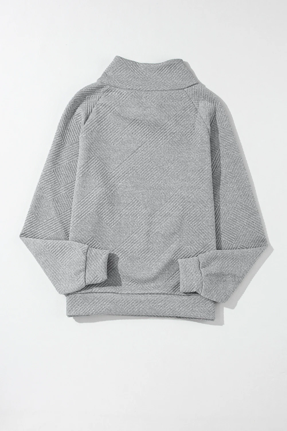 Textured Turtleneck Long Sleeve Sweatshirt - Image 13