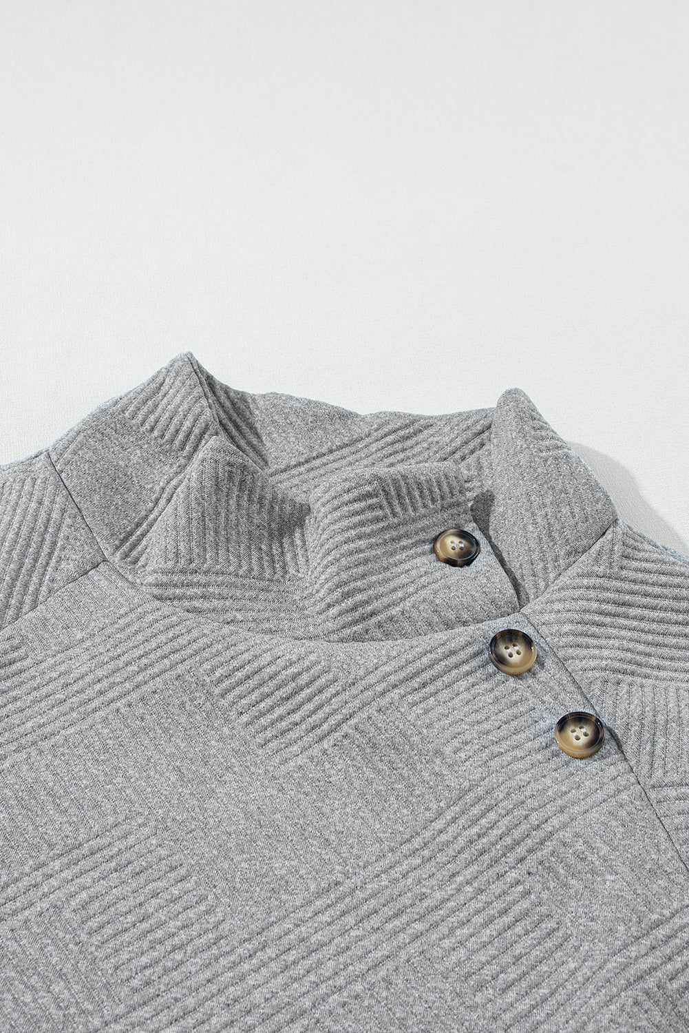 Textured Turtleneck Long Sleeve Sweatshirt - Image 15