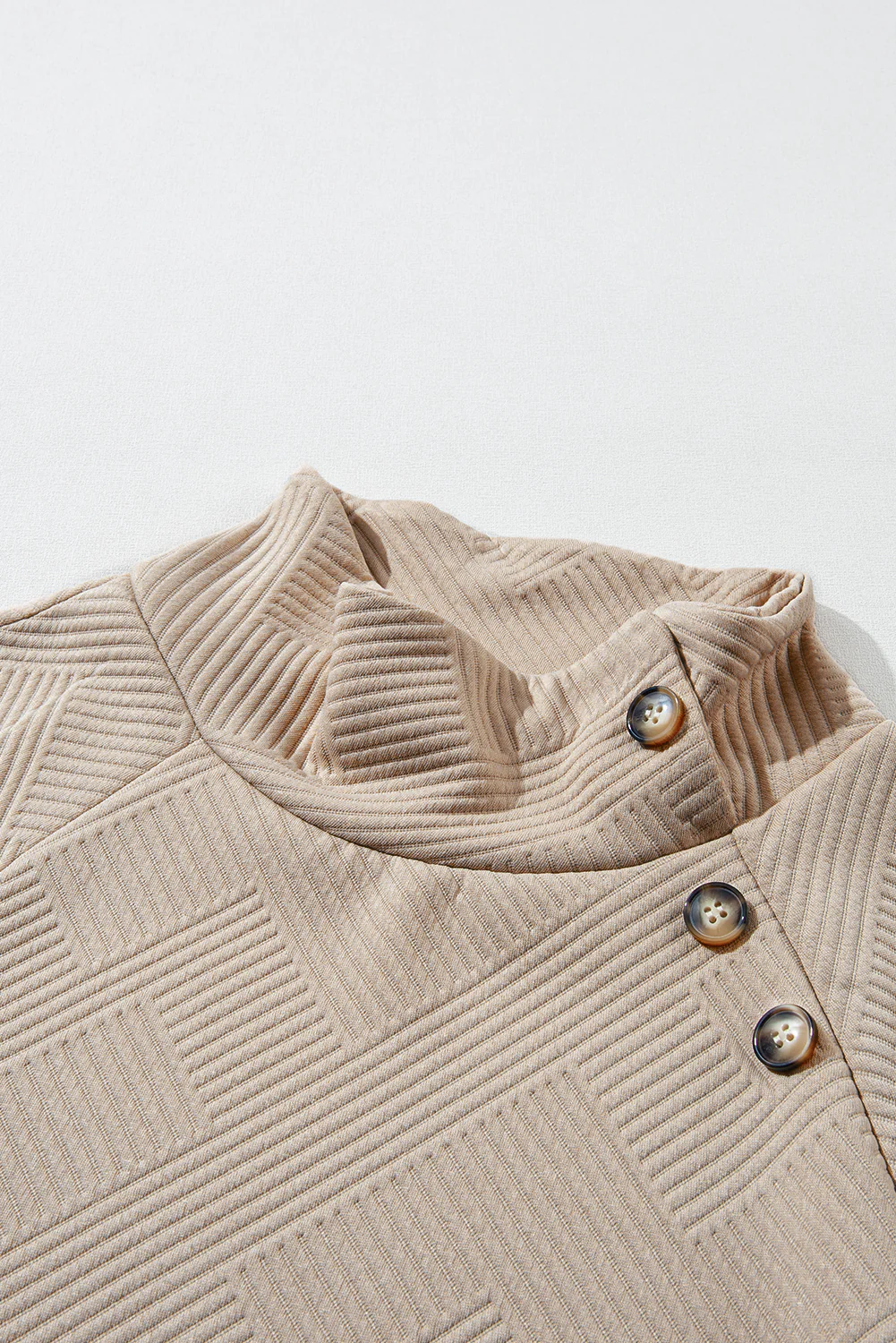 Textured Turtleneck Long Sleeve Sweatshirt - Image 5