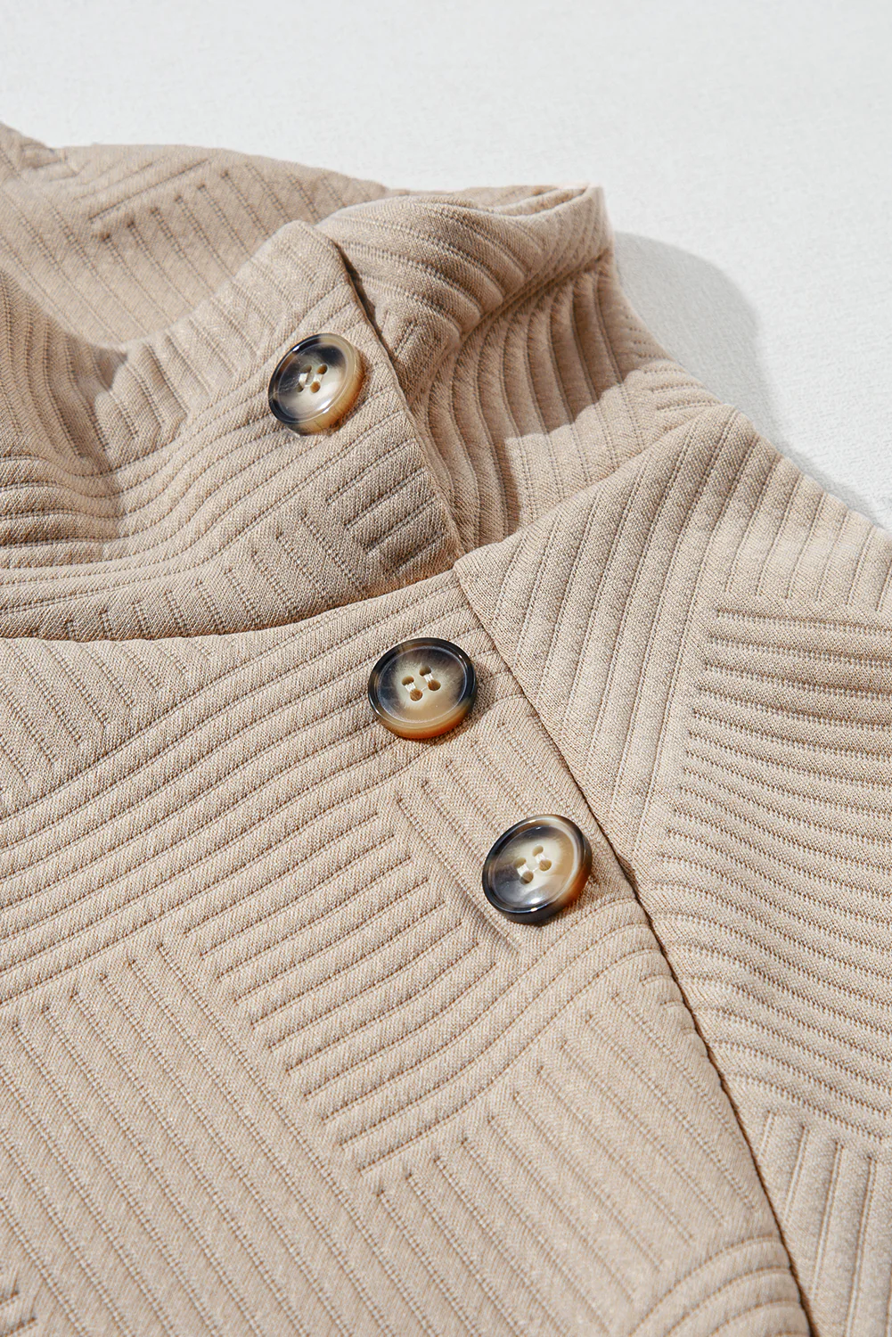 Textured Turtleneck Long Sleeve Sweatshirt - Image 6