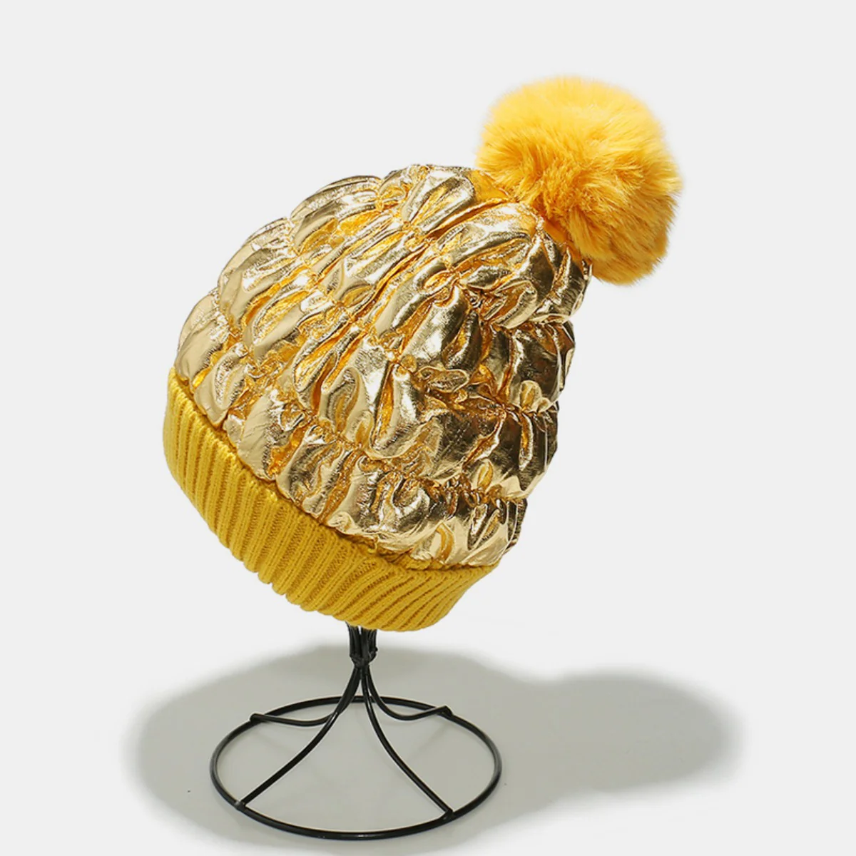 Thermal Knit Hat with Pompom - Image 4