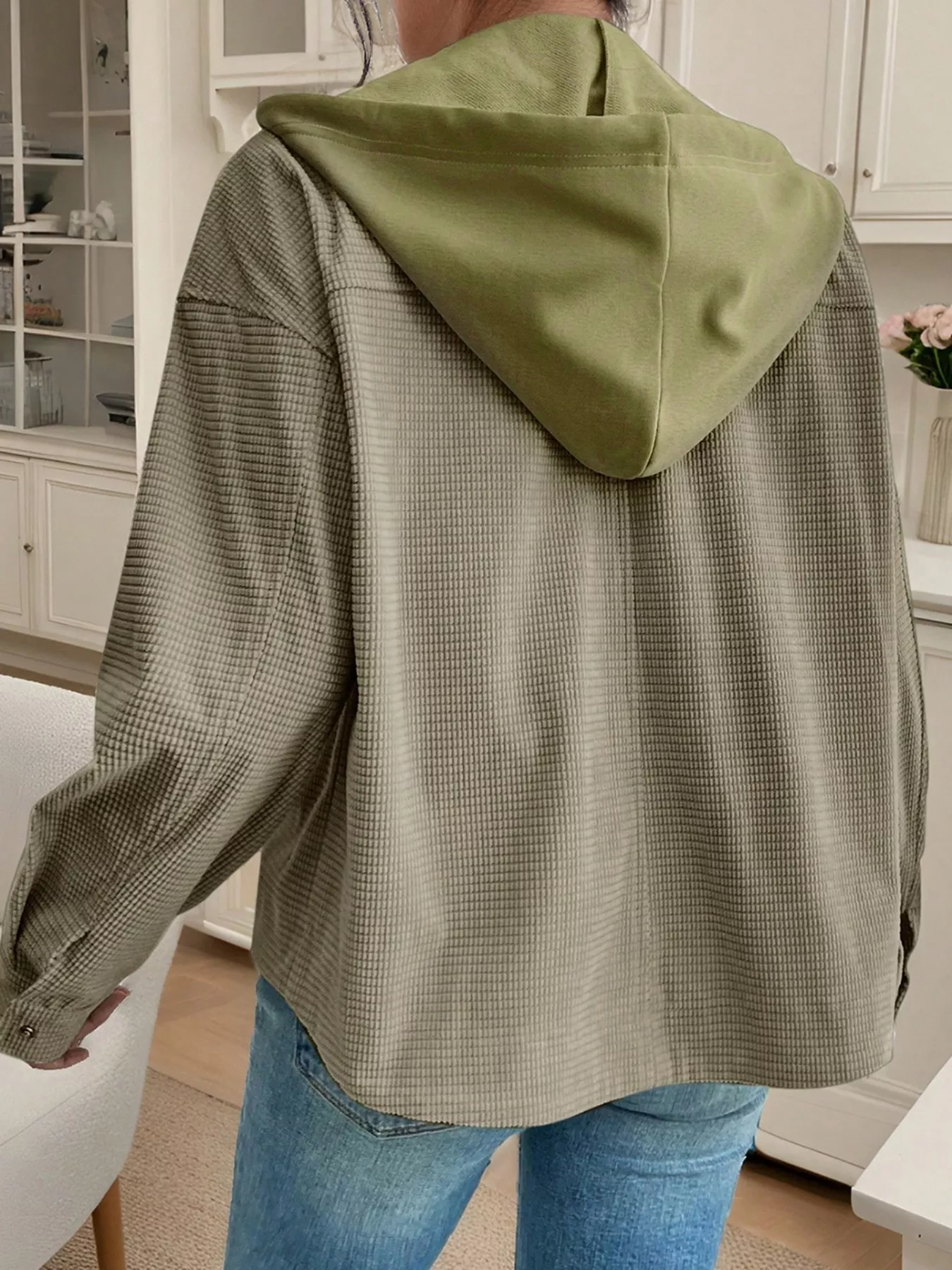 Thermal Knit Textured Hooded Jacket - Image 2