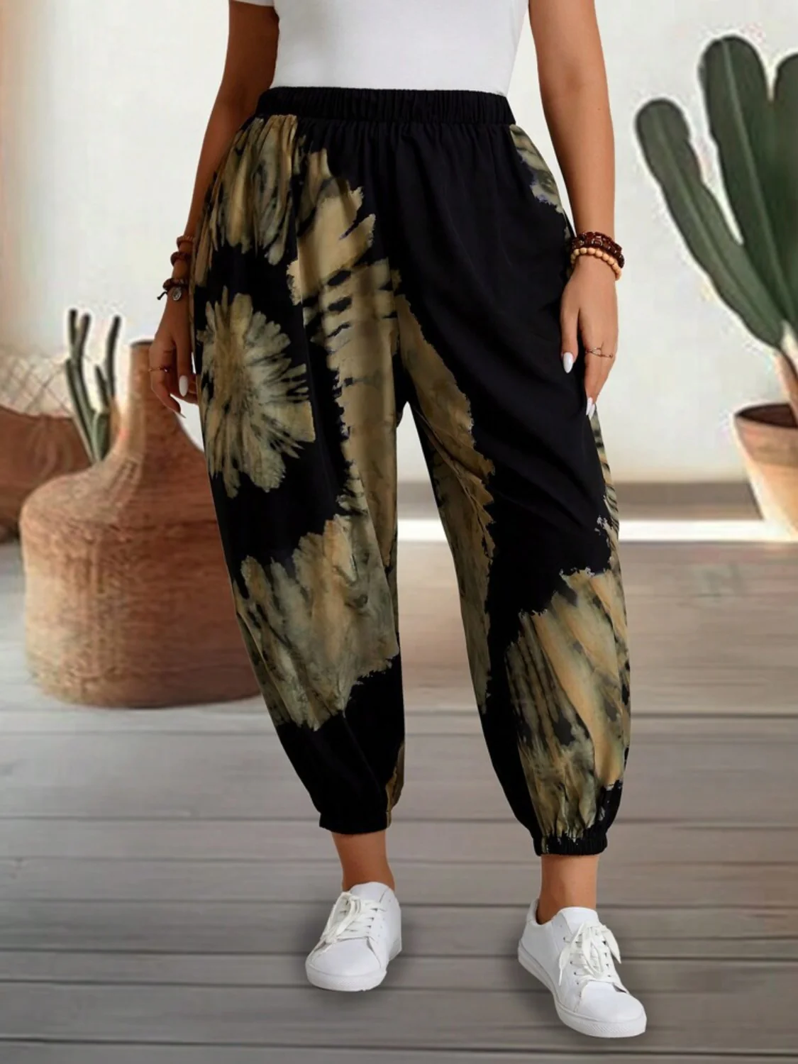 Tie-Dye Elastic Waist Pants - Image 4