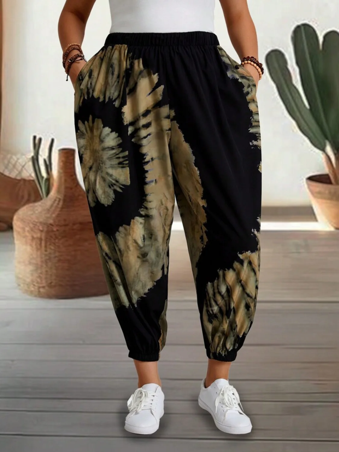 Tie-Dye Elastic Waist Pants - Image 6