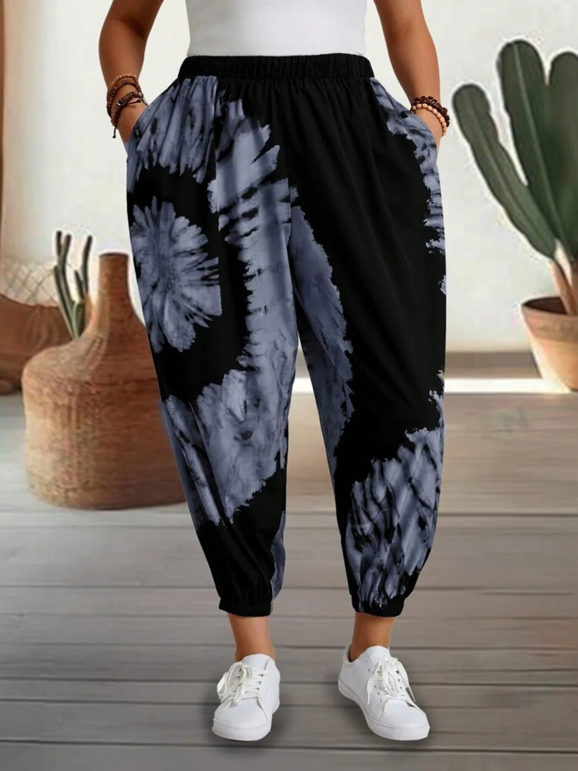 Tie-Dye Elastic Waist Pants - Image 7