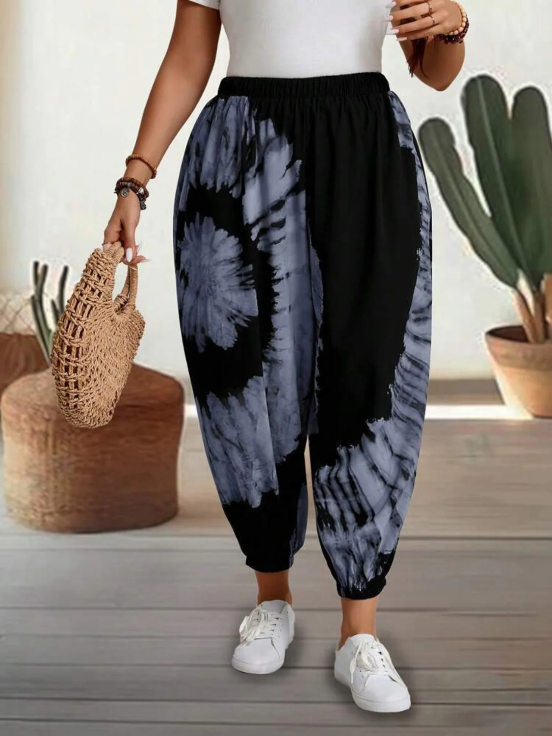 Tie-Dye Elastic Waist Pants - Image 9