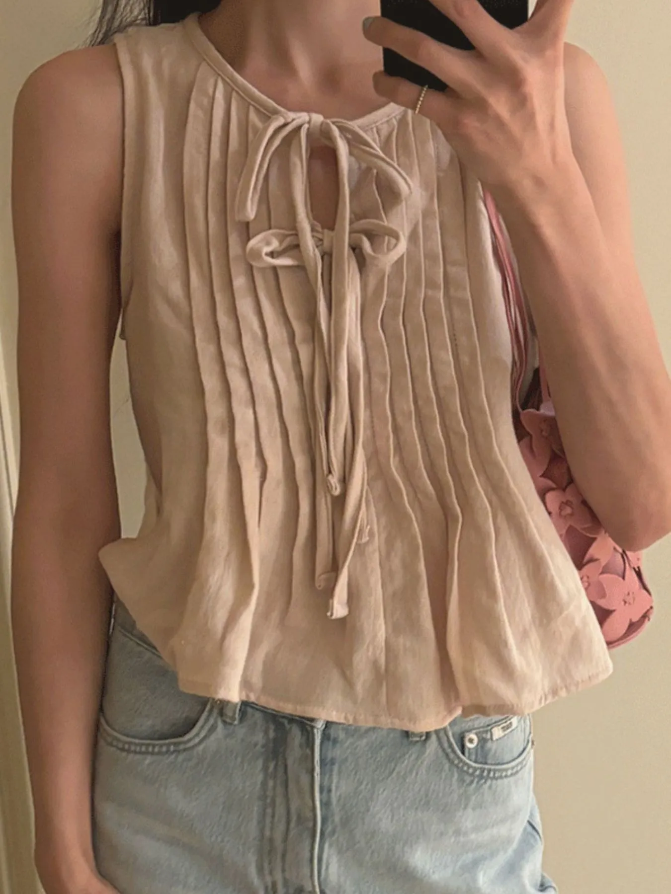 Tie-Front Sleeveless Summer Blouse - Image 6