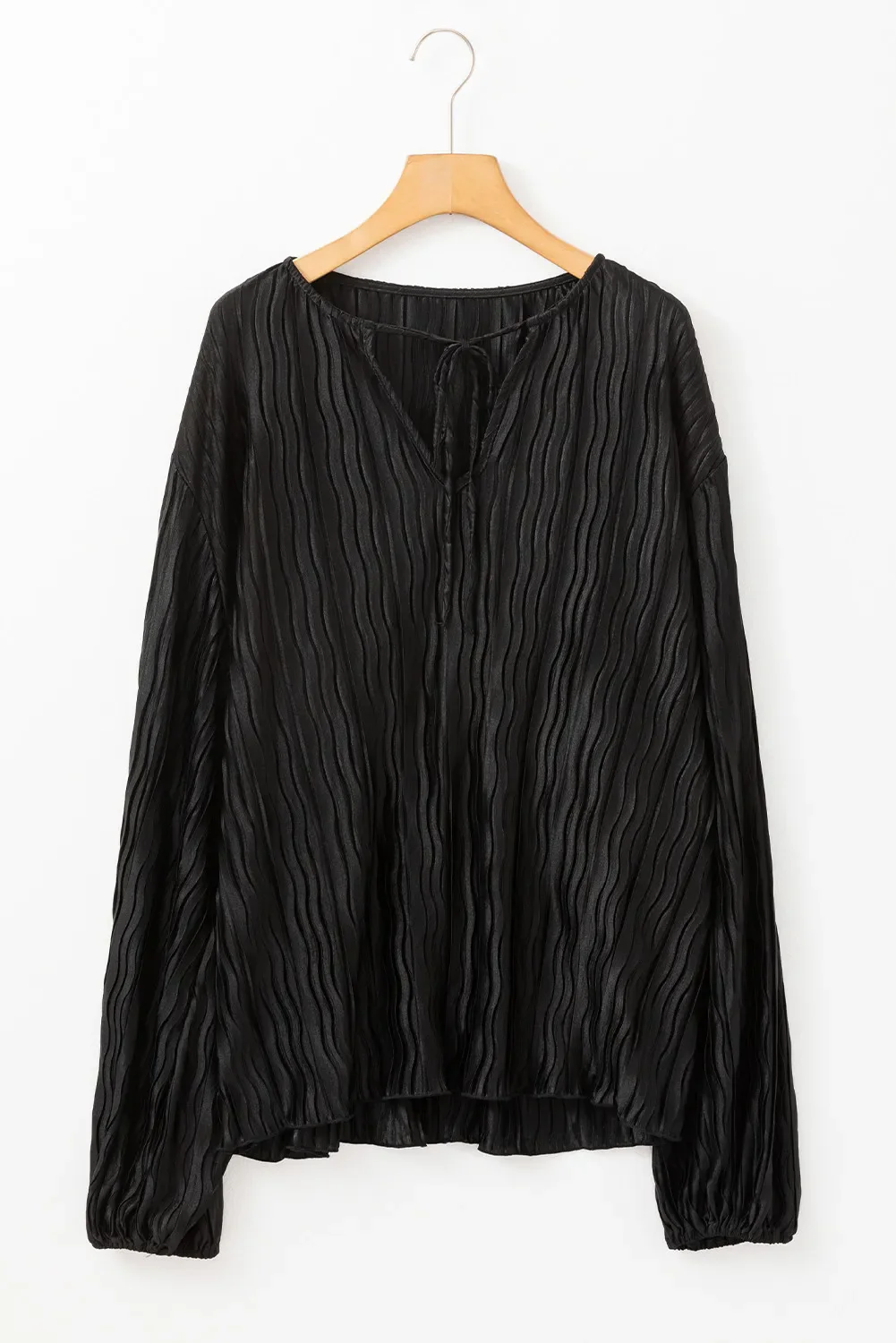 Tie Neck Long Sleeve Blouse - Image 2