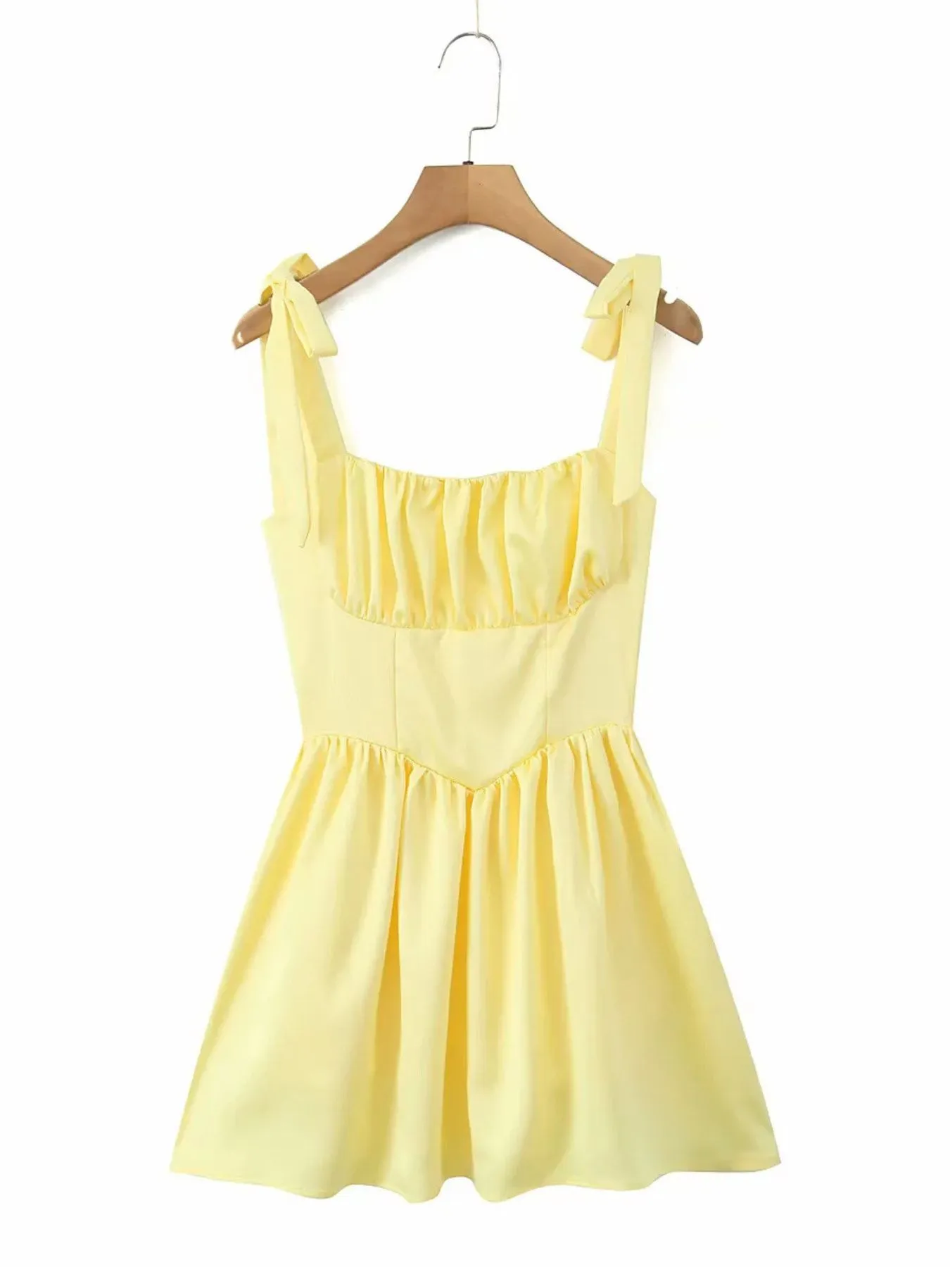Tie-Shoulder Square Neck Mini Dress - Image 6